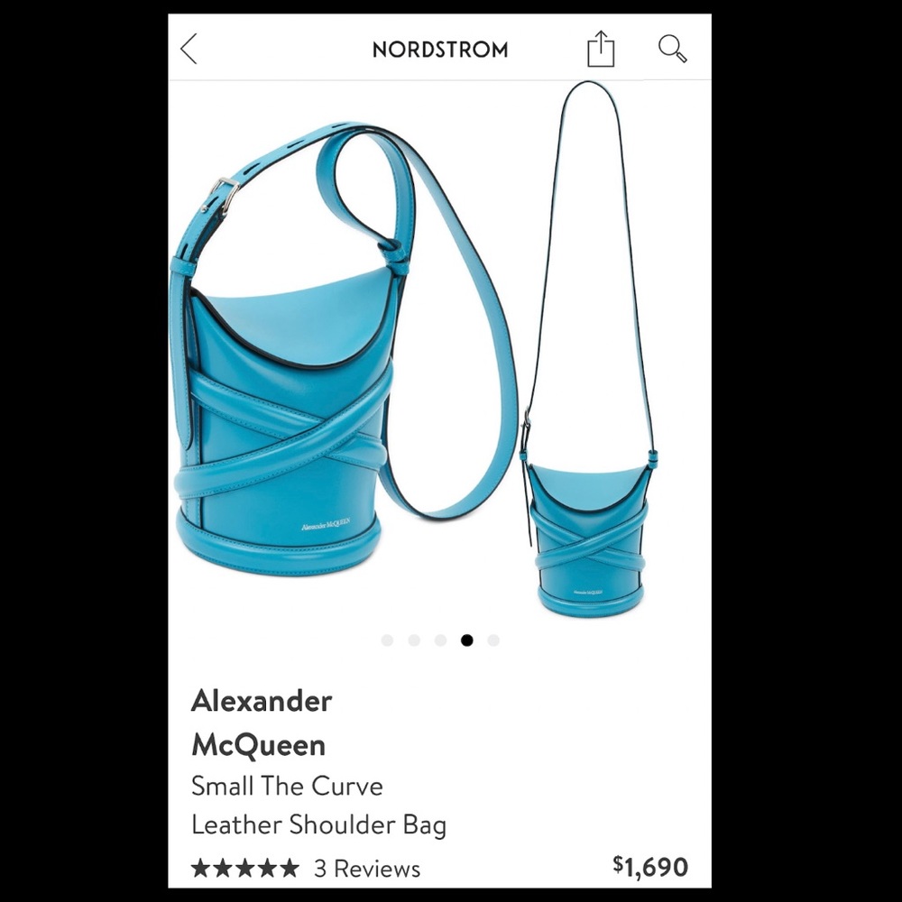 Alexander McQueen Curve Shoulder Bag (cerulean, new) - Picture 3 of 6